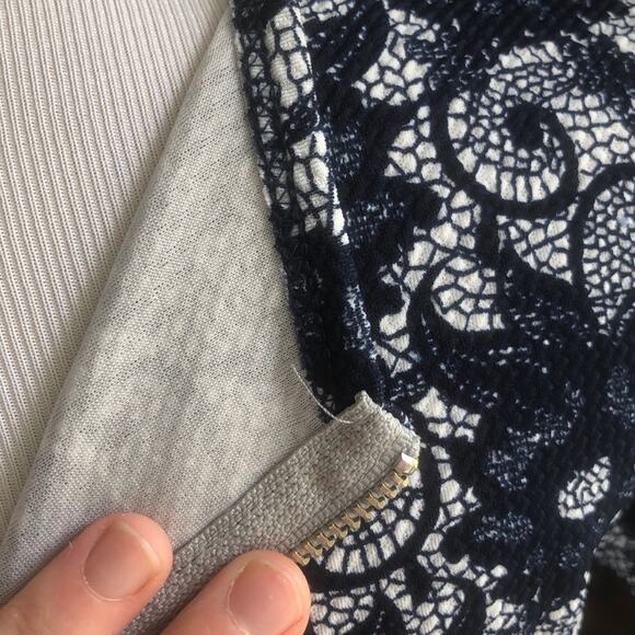 LuLaRoe Blue Floral Print Pleated Dress, Size M - Picture 4 of 6